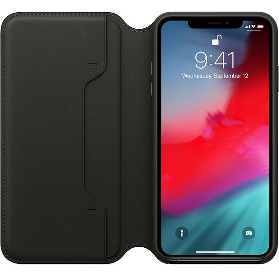 Apple Leather Folio Case MRX22ZM/A Black cena un informācija | Telefonu vāciņi, maciņi | 220.lv