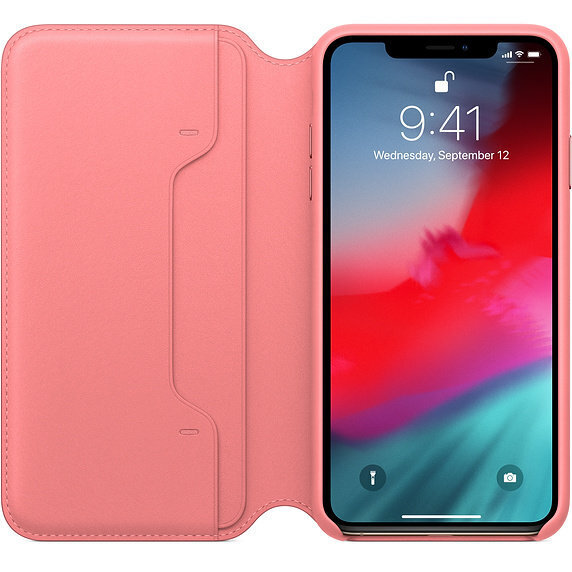 Apple Leather Case Folio MRX62ZM/A Peony Pink cena un informācija | Telefonu vāciņi, maciņi | 220.lv