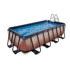 Каркасный бассейн Exit Wood, 400x200cm, с фильтром, коричневый цена и информация | Бассейны | 220.lv