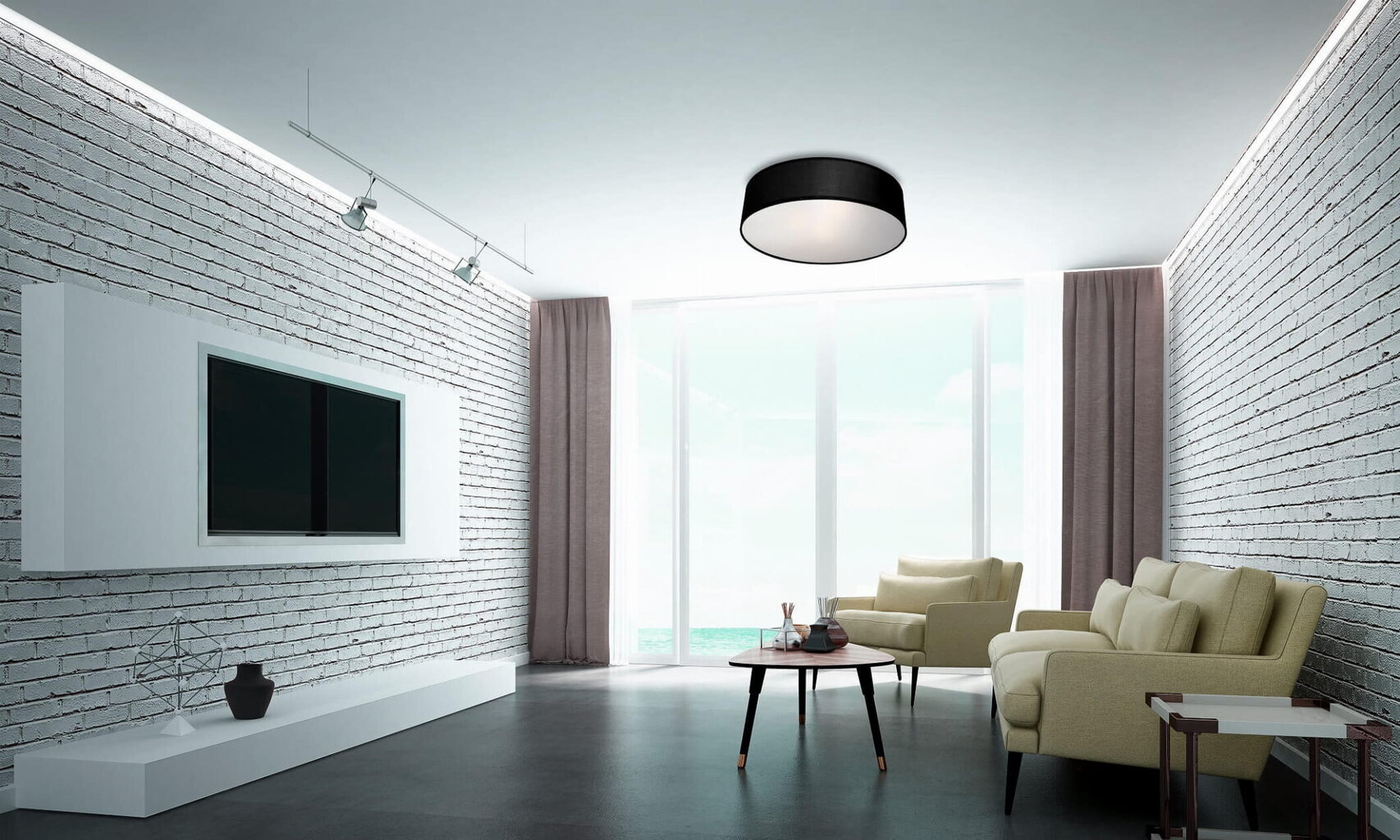 Light Prestige griestu lampa Alto Ceiling Black cena un informācija | Griestu lampas | 220.lv