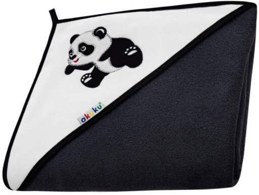 Zīdaiņu dvielis ar kapuci AKUKU, 100x100 cm, Panda cena un informācija | Mazuļa mazgāšana | 220.lv