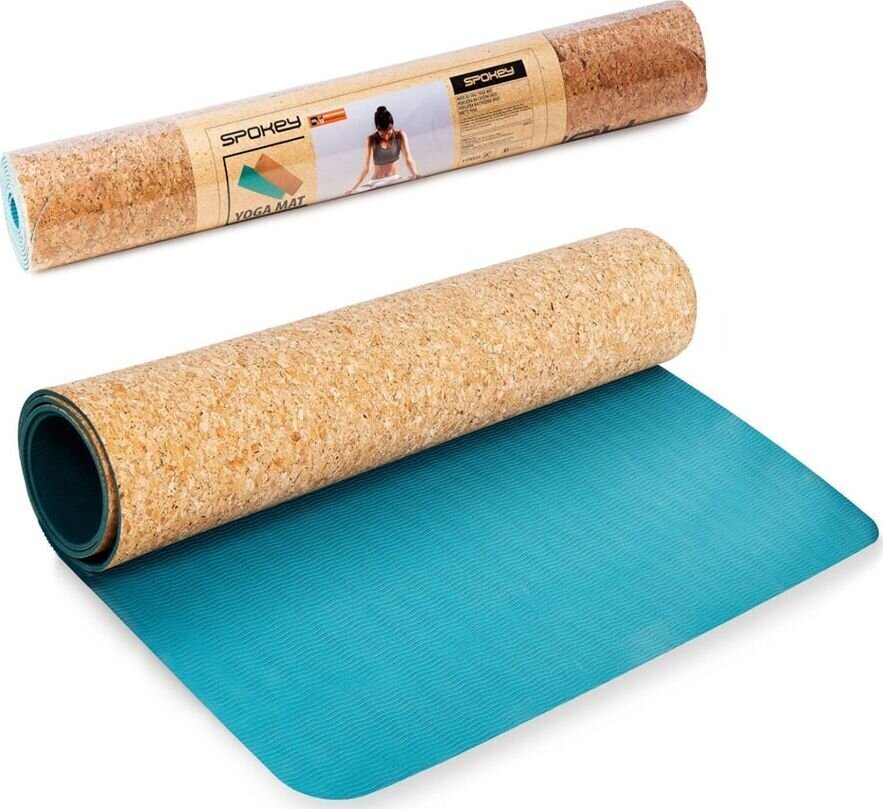 Jogas paklājiņš Spokey Savasana 180x60x0,4 cm, zils cena un informācija | Vingrošanas paklāji | 220.lv