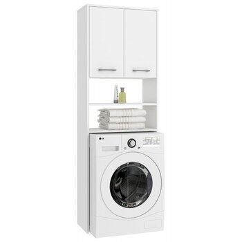 Шкаф над стиральной машиной NORE FIN, белый цена и информация | Шкафчики для ванной | 220.lv