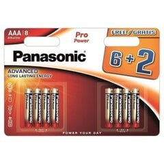 Panasonic battery LR03PPG/8B (6+2) цена и информация | Батарейки | 220.lv