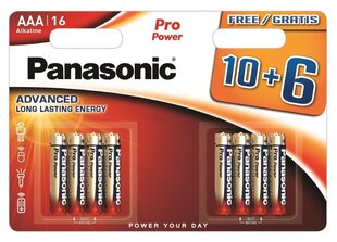 Panasonic battery LR03PPG/16B 10+6pcs цена и информация | Батарейки | 220.lv