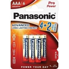 Panasonic elementi LR03PPG/6B (4+2) cena un informācija | Baterijas | 220.lv