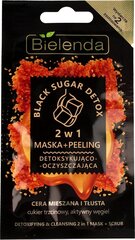 Maska no skrubja kombinētai un taukainai sejas ādai Bielenda Black Sugar Detox 2in1 8 g cena un informācija | Sejas maskas, acu maskas | 220.lv