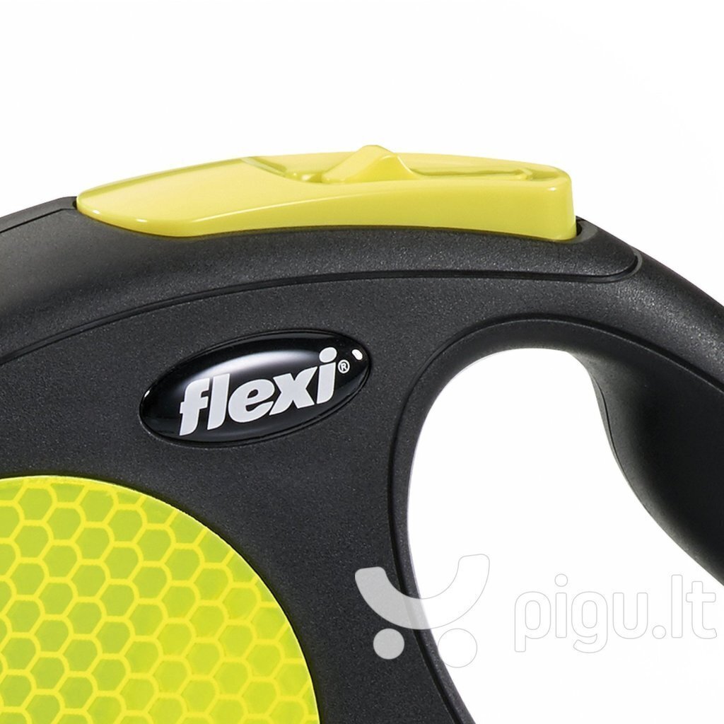 Flexi automātiskā pavada Neon New M, dzeltena, 5 m cena un informācija | Suņu pavadas | 220.lv