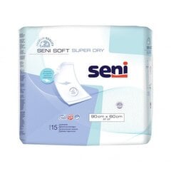 Впитывающие пеленки Seni Soft Super Dry, 90x60 см, 15 шт. цена и информация | Подгузники, прокладки, одноразовые пеленки для взрослых | 220.lv