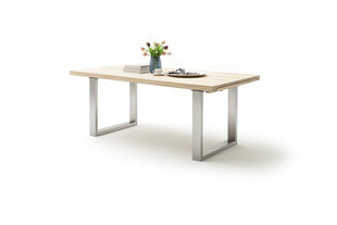 Izvelkamais galds MC Akcent Dayton, 220/320x100 cm, gaiši brūns/sudrabains cena un informācija | Virtuves galdi, ēdamgaldi | 220.lv