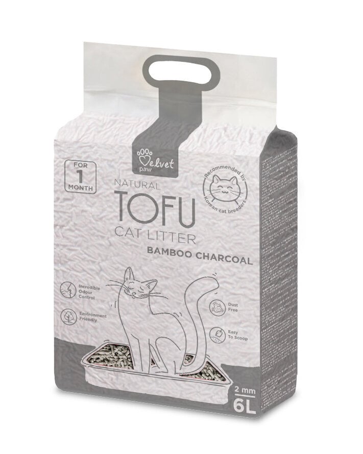 Kaķu pakaiši ar bambusa oglēm Velvet Paw Tofu 6 l цена и информация | Smiltis un pakaiši | 220.lv