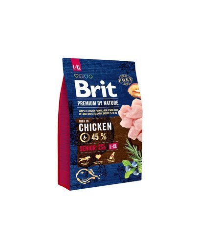 BRIT Premium By Nature Senior barība lielu un ļoti lielu šķirņu vecākiem suņiem L/XL,3 kg cena un informācija | Sausā barība suņiem | 220.lv