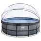 Karkasa baseins ar smilšu filtru, jumtu un siltumsūkni Exit Stone ø450x122 cm, pelēks cena un informācija | Baseini | 220.lv
