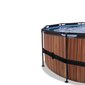 Karkasa baseins ar smilšu filtru, jumtu un siltumsūkni Exit Wood ø450x122 cm, brūns cena un informācija | Baseini | 220.lv
