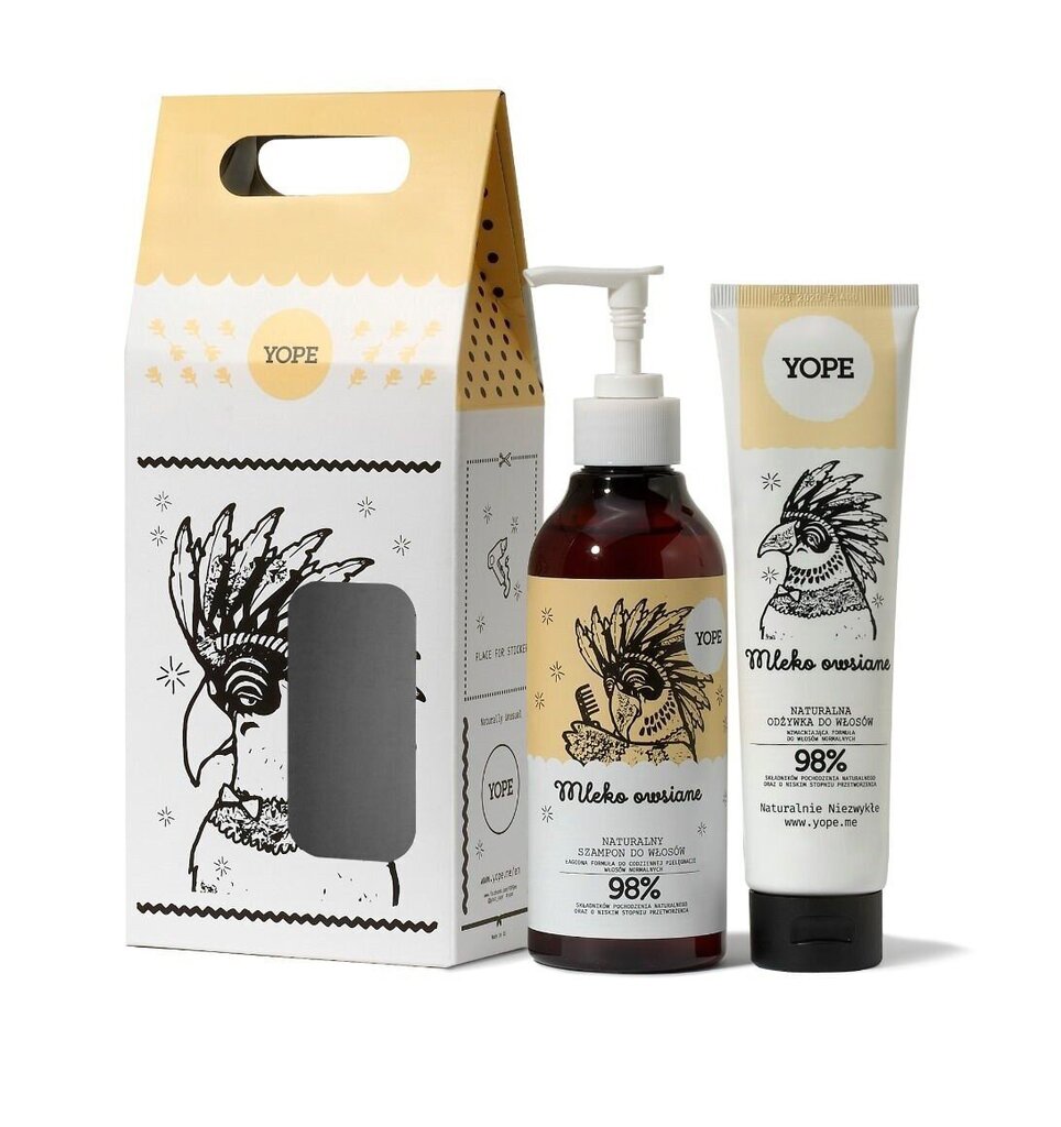 Matu kopšanas līdzekļu komplekts Yope Mleko Owsiane: šampūns 300 ml + kondicionieris 170 ml cena un informācija | Šampūni | 220.lv