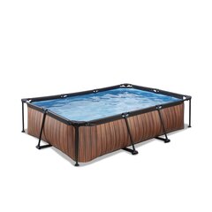Каркасный бассейн Exit Wood, 300x200cm, с фильтром, коричневый цена и информация | Бассейны | 220.lv