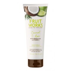 Ķermeņa skrubis Grace Cole Fruit Works Coconut & Lime 225 ml cena un informācija | Ķermeņa skrubji | 220.lv