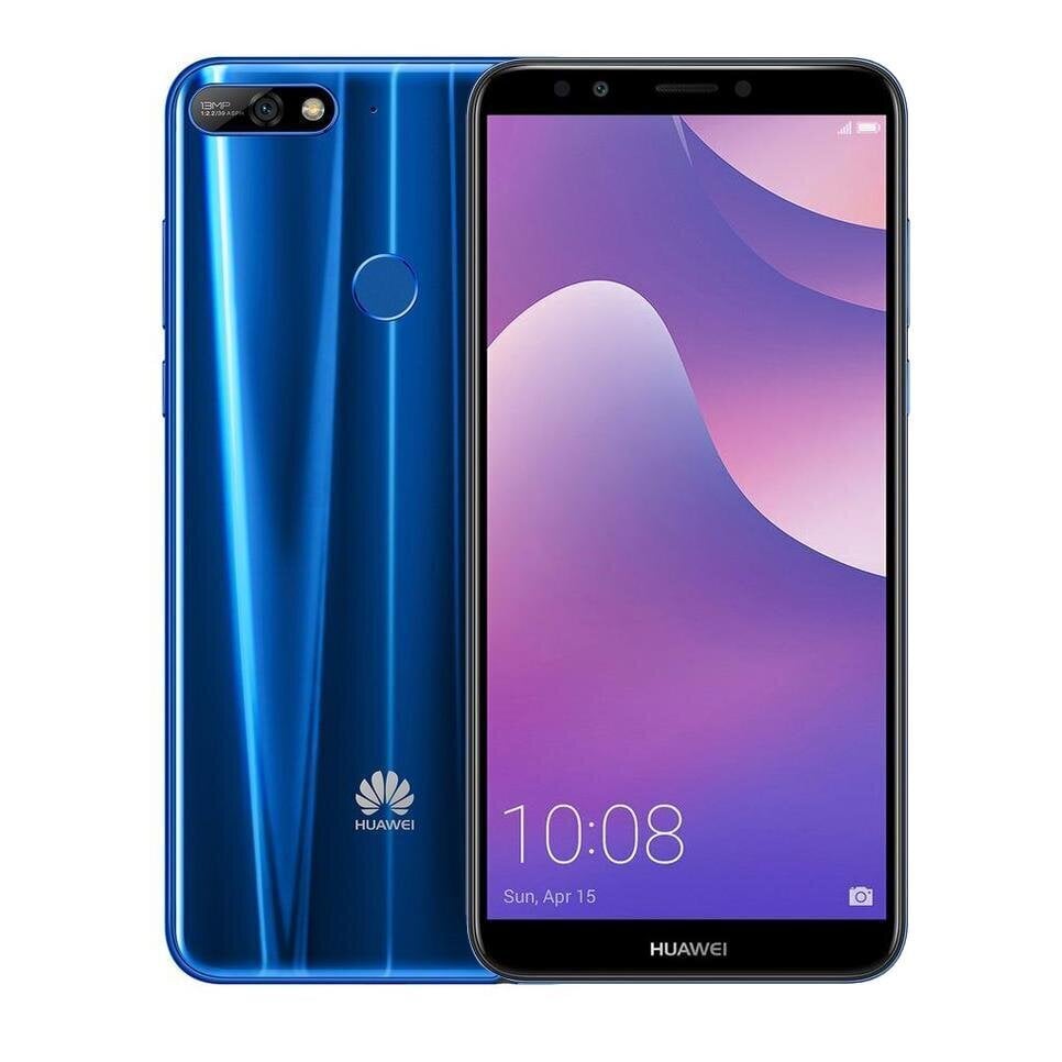 Телефон Huawei Y7 2018, Dual SIM 2/16 Гб, Blue цена | 220.lv