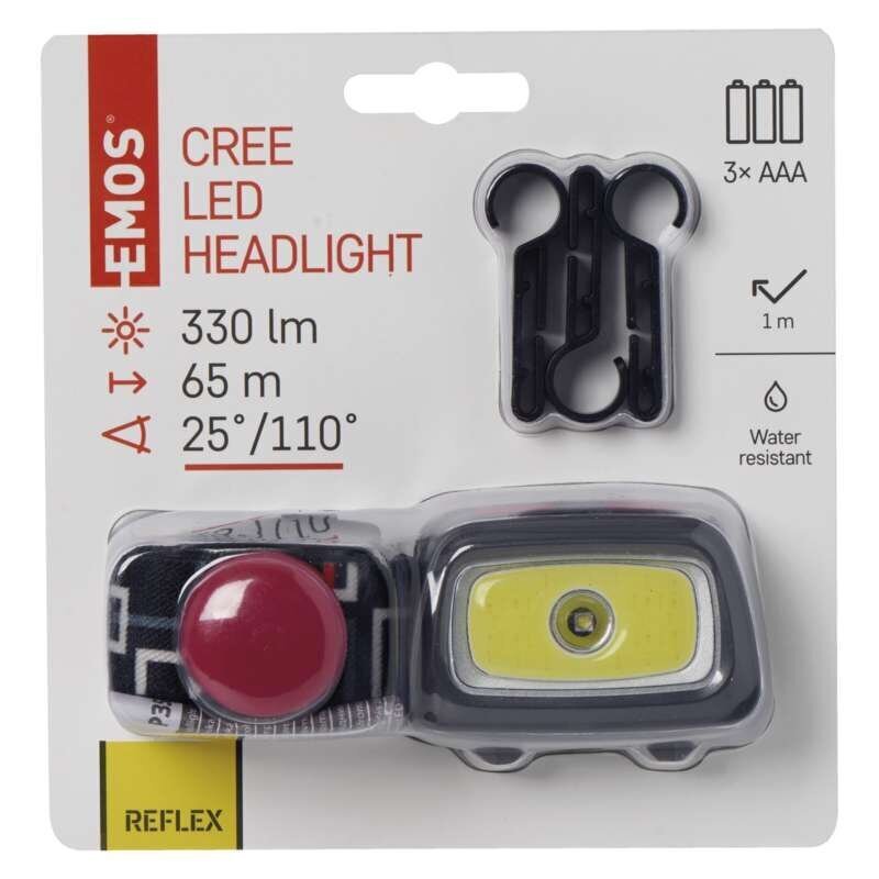 Galvas lukturis EMOS COB + CREE LED, 3xAAA cena un informācija | Lukturi un prožektori | 220.lv