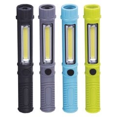 Rokas lukturis 3W COB LED + 1 LED, 3x AAA (baterijas iekšpusē) cena un informācija | Lukturi | 220.lv