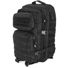 Pārgājienu mugursoma, ar Velcro siksnām, Mil-Tec,US Assault Pack LG, melna, 36l цена и информация | Рюкзаки и сумки | 220.lv