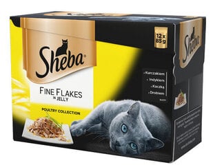 SHEBA Delikatesse Mix mājputnu delikatese želejā 12x85g cena un informācija | Konservi kaķiem | 220.lv