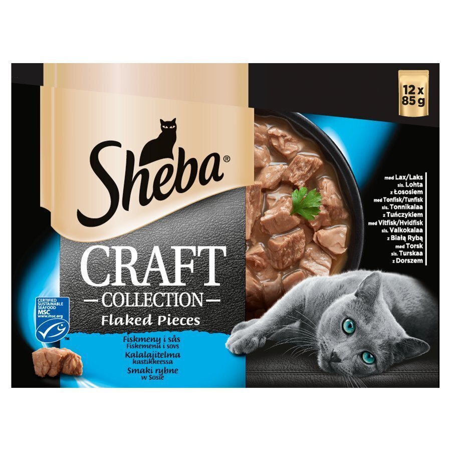 Sheba barība ar zivi pieaugušiem kaķiem Craft Collection, 12 x 85 g cena un informācija | Konservi kaķiem | 220.lv