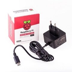 Raspberry Pi oficiāls barošanas avots USB-C 5.1V 3A цена и информация | Электроника с открытым кодом | 220.lv