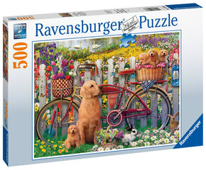 Puzle Ravensburger Kucēni dārzā, 500 d., 15036 cena un informācija | Puzles, 3D puzles | 220.lv