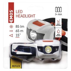 Фонарь на голову EMOS 1Вт LED + 2 x LED 3xAAA цена и информация | Фонари и прожекторы | 220.lv