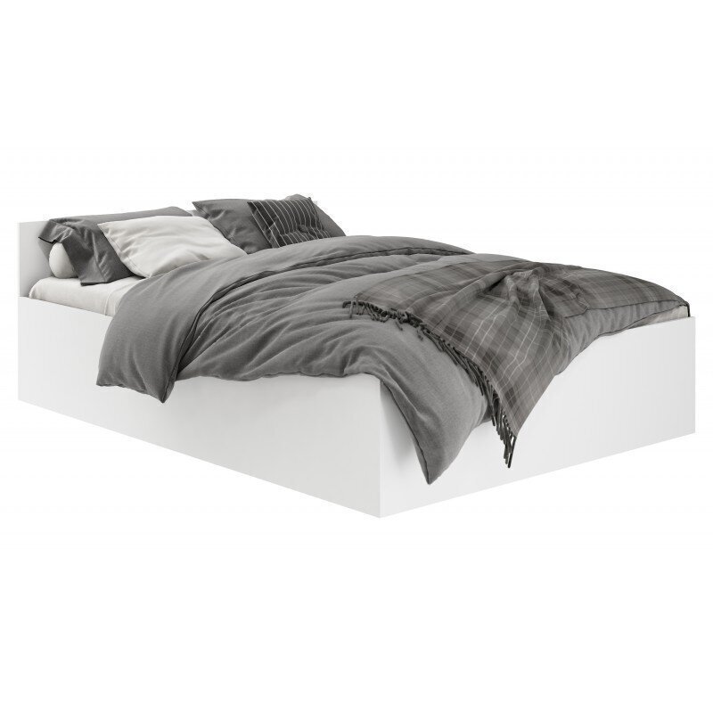 Gulta ar gultas veļas kasti un matraci NORE Queen, 140x200 cm, balta cena un informācija | Gultas | 220.lv
