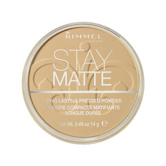 Компактная пудра Rimmel London Stay Matte 14 г, 010 Warm Honey цена и информация | Пудры, базы под макияж | 220.lv