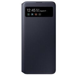 Чехол книжка-бумажник Samsung S View с интеллектуальным дисплеем для Samsung Galaxy A71 черный (EF-EA715PBEGEU) цена и информация | Чехлы для телефонов | 220.lv