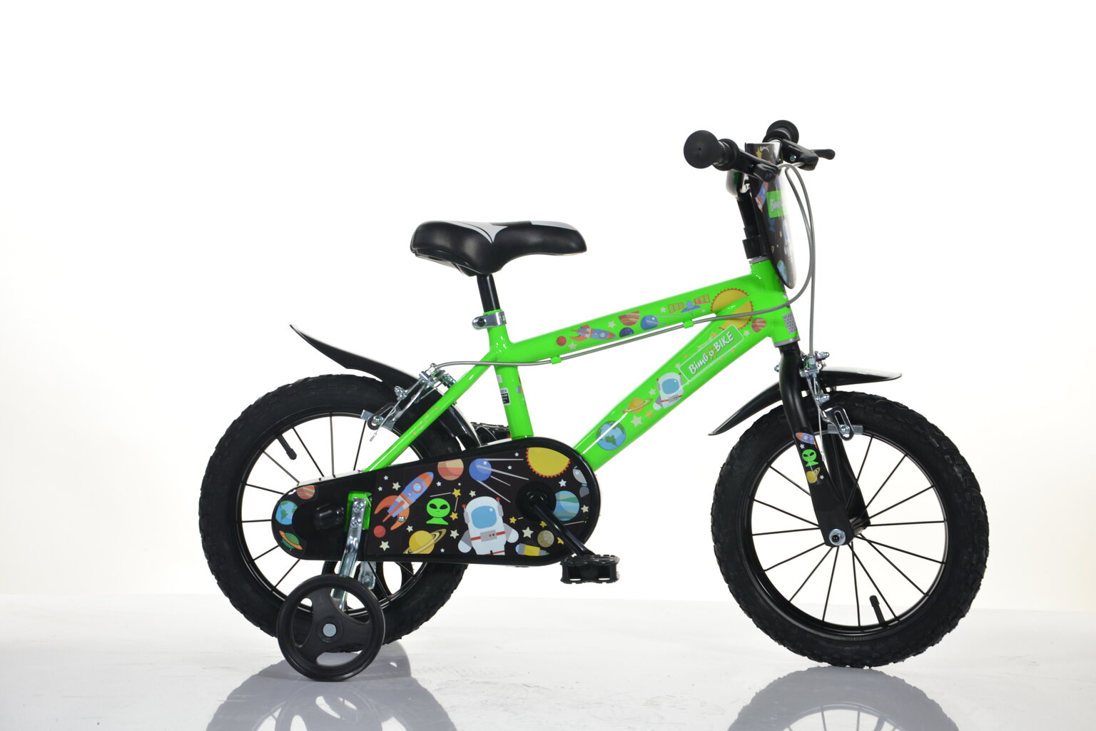 Velosipēds bērniem Bimbo Bike 16" Boy Cosmos, zaļš cena un informācija | Velosipēdi | 220.lv