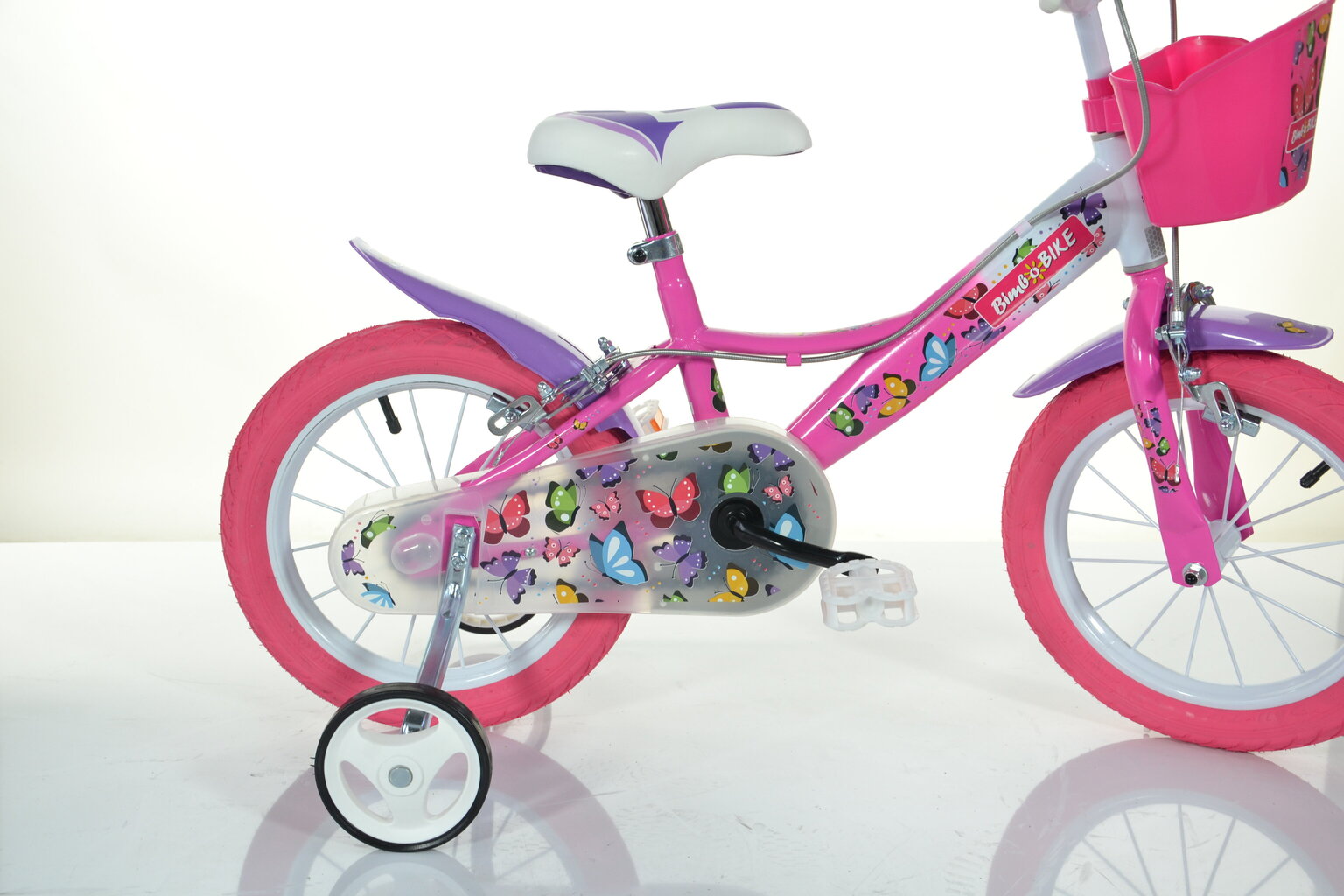 Velosipēds bērniem Bimbo Bike 16" Girl Butterfly, rozā cena un informācija | Velosipēdi | 220.lv