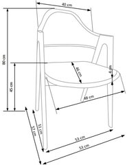 2-u krēslu komplekts Halmar K247, baltas/ozola krāsas цена и информация | Стулья для кухни и столовой | 220.lv