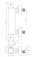 Deante termostata dušas jaucējkrāns ar dušas savienojumu Begonia BCB 04AT, chrome цена и информация | Смесители | 220.lv