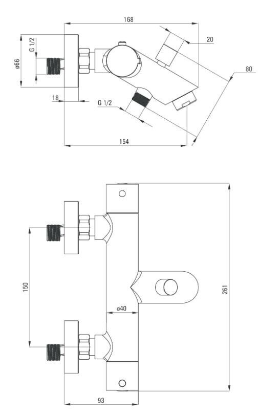 Deante termostata vannas jaucējkrāns ar dušas savienojumu Begonia BCB 01BT, chrome цена и информация | Jaucējkrāni | 220.lv