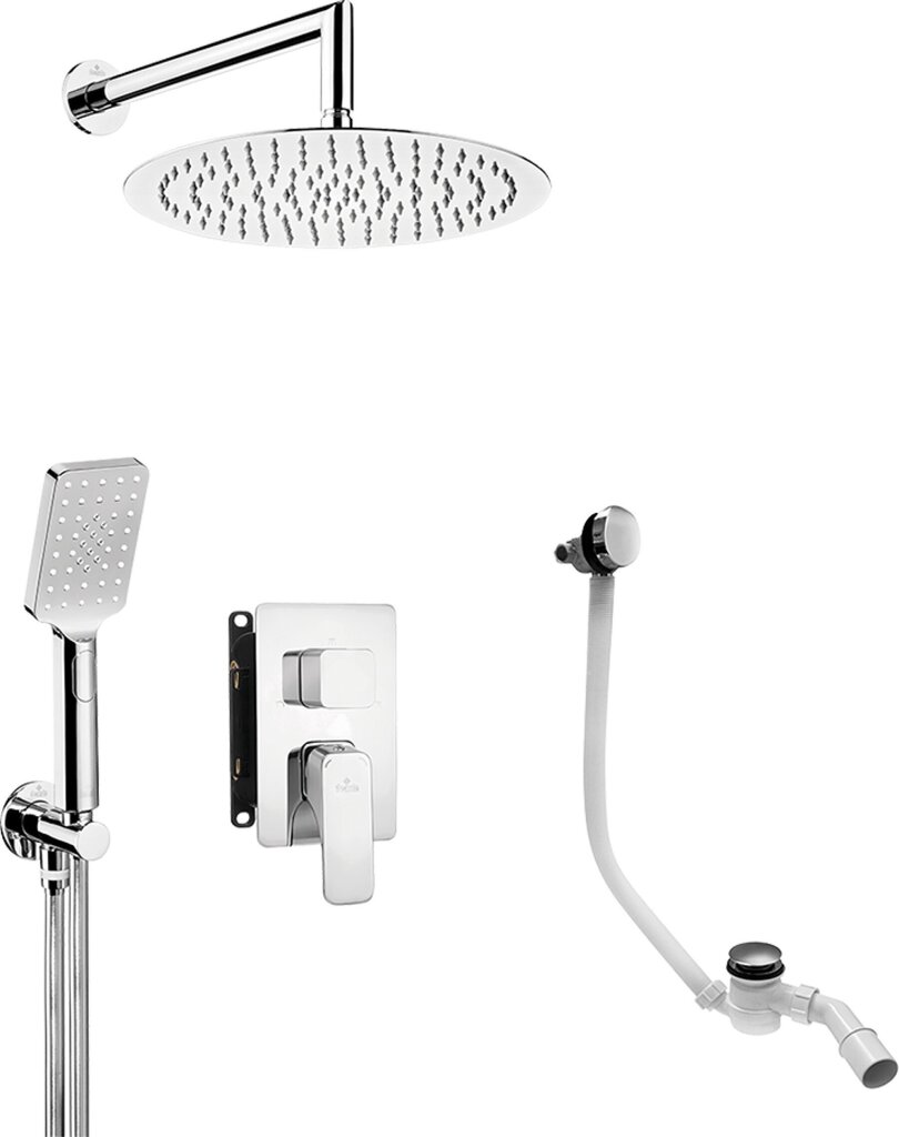 Deante zemapmetuma dušas un vannas komplekts ar smart-boxu ar uzpildi caur sifonu Hiacynt BXYS0QHM, hroms cena un informācija | Dušas komplekti un paneļi | 220.lv