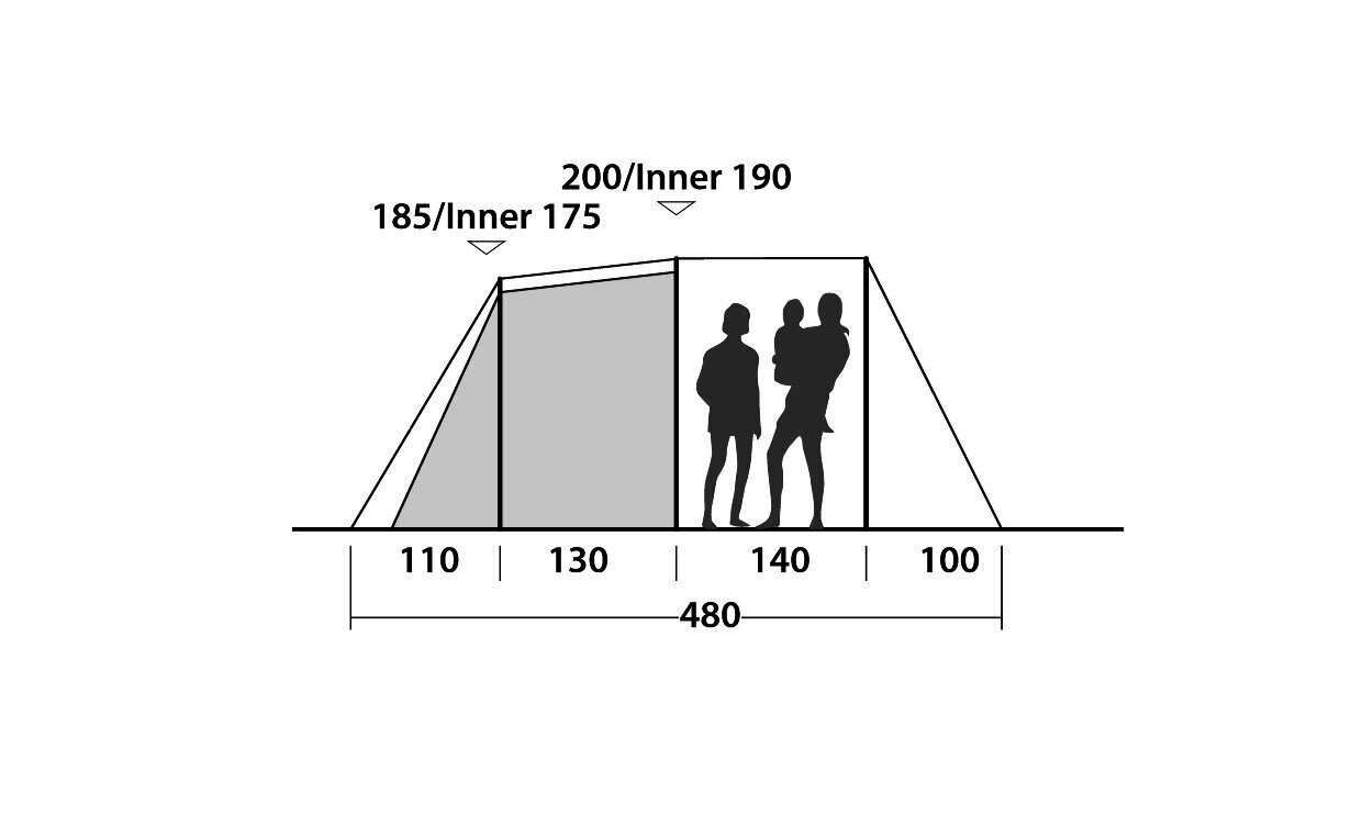 Telts Easy Camp Huntsville 500, oranža cena un informācija | Teltis | 220.lv