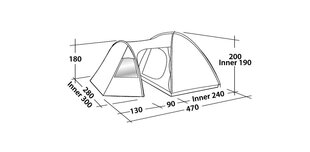 Telts Easy Camp Eclipse 500, sarkanas / zelta krāsas cena un informācija | Teltis | 220.lv