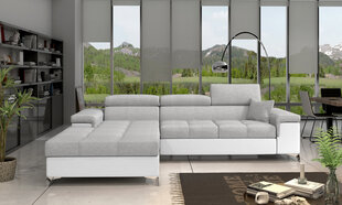Stūra dīvāns NORE Ricardo, pelēks/balts cena un informācija | Stūra dīvāni | 220.lv