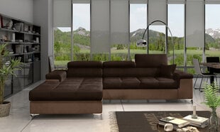 Stūra dīvāns NORE Ricardo, tumši brūns/brūns cena un informācija | Stūra dīvāni | 220.lv