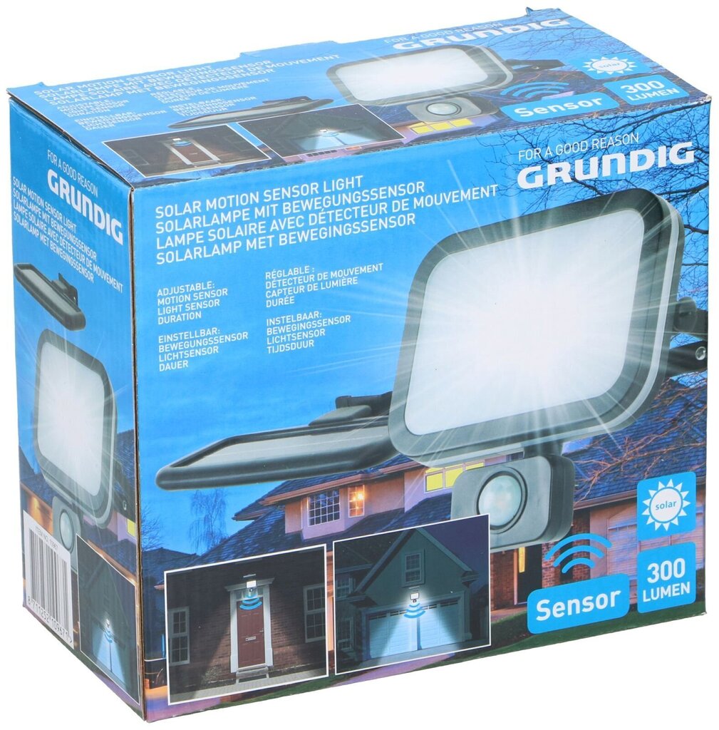 Grundig āra gaismeklis ar kustības sensoru un saules bateriju,16,7x11,5x15,3 cm cena un informācija | Āra apgaismojums | 220.lv