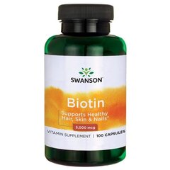 Uztura bagātinātājs Swanson Biotinas 5000 mcg, 100 kaps. cena un informācija | Vitamīni, preparāti, uztura bagātinātāji skaistumam | 220.lv