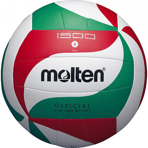 Volejbola bumba Molten V5M1500, sintētiskā āda, balta/zaļa/sarkana cena un informācija | Volejbola bumbas | 220.lv