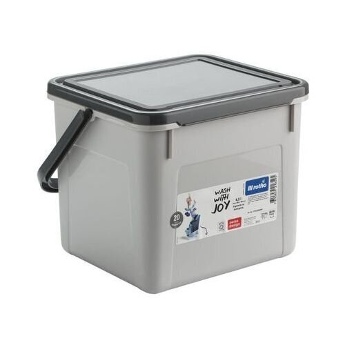 Kaste veļas pulverim ROTHO POWDY, 5L, pelēka cena un informācija | Veļas grozi un mantu uzglabāšanas kastes | 220.lv