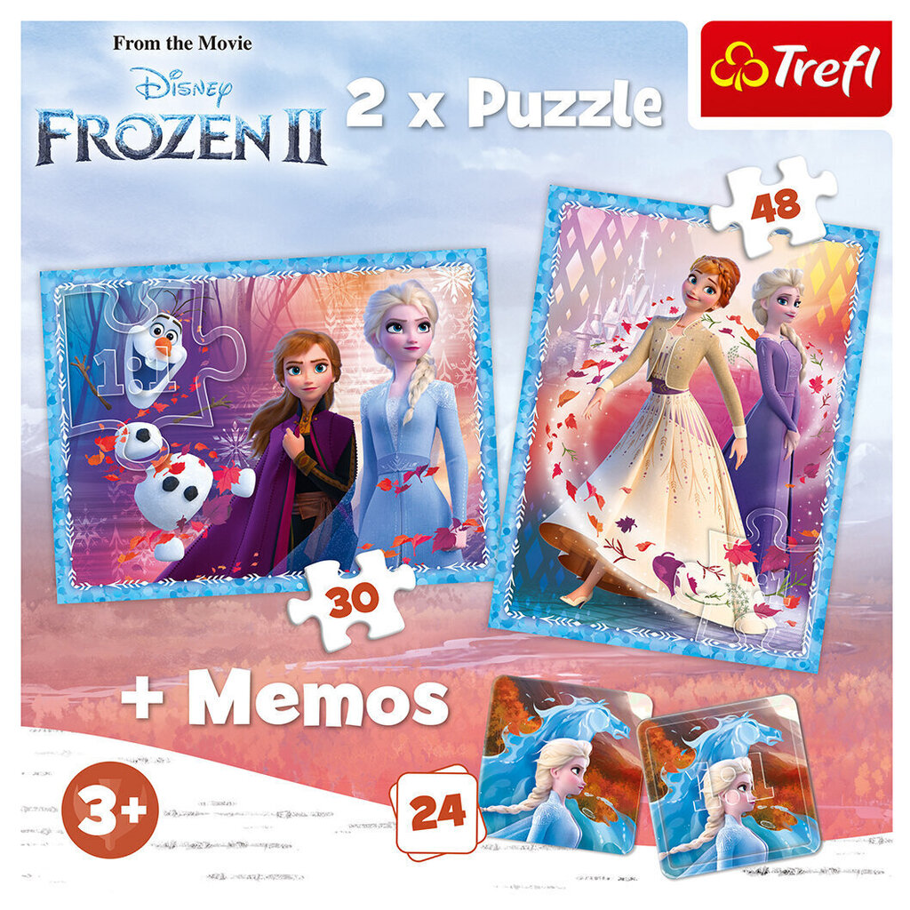 Pužļu komplekts Trefl 3 in 1 Ledus sirds 2 (Frozen 2) цена и информация | Puzles, 3D puzles | 220.lv