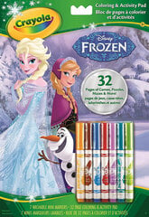 Набор для раскраски: книжка-раскраска Frozen + фломастеры Crayola 7 шт. цена и информация | Принадлежности для рисования, лепки | 220.lv