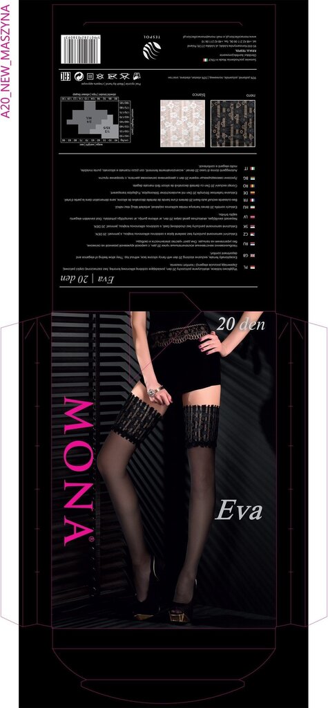 Sieviešu garās zeķes MONA Eva 20 Bianco cena un informācija | Zeķubikses | 220.lv